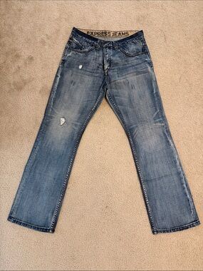 Express Men's Light Blue Bootcut Jeans